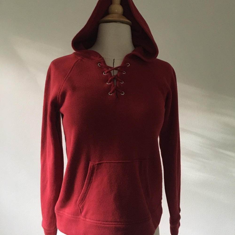 Red Cross stitch hoodie very lightly used